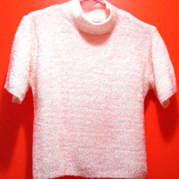 Knitted Short- Sleeve Turtleneck Top. - Picture 1 of 5